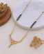 Ishira Crystal Curve Double Black Bead Mangalsutra