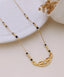 Ishani Crystal Leaf Black Bead Mangalsutra