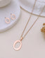 Alora Rose Gold Oval Pendant Necklace Set