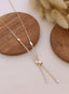 Zivara Crystal Twin Drop Necklace
