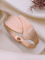 Sculpted Leaf Statement Bangle Bracelet