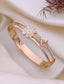Ivory Blossom & Butterfly Crystal Bangle Bracelet