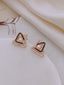Elara Pearl & Crystal Triangle Stud Earrings