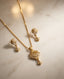 Aaradhya Fan Charm Gold-Tone Necklace & Earrings Set