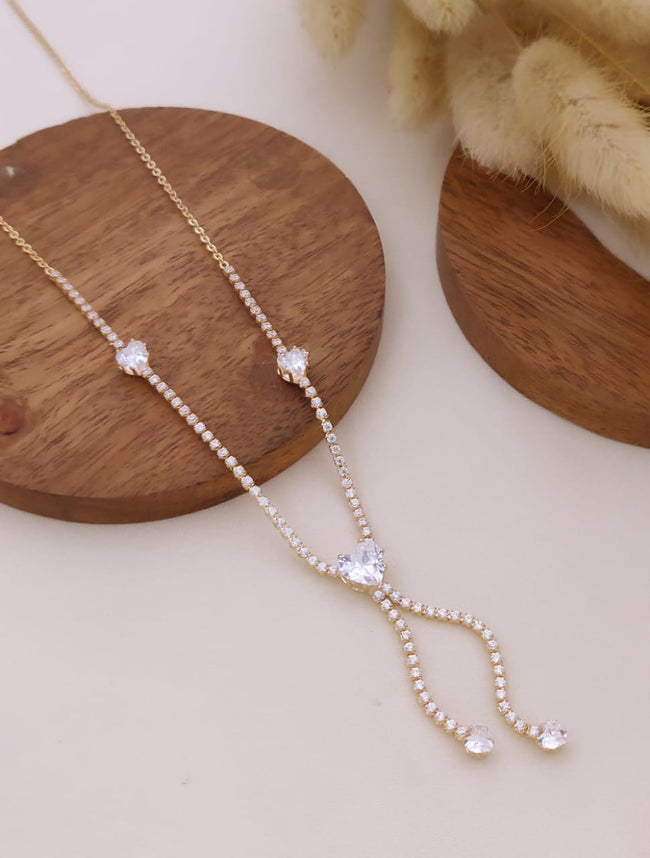 Elara Crystal Cascade Necklace Hover Image
