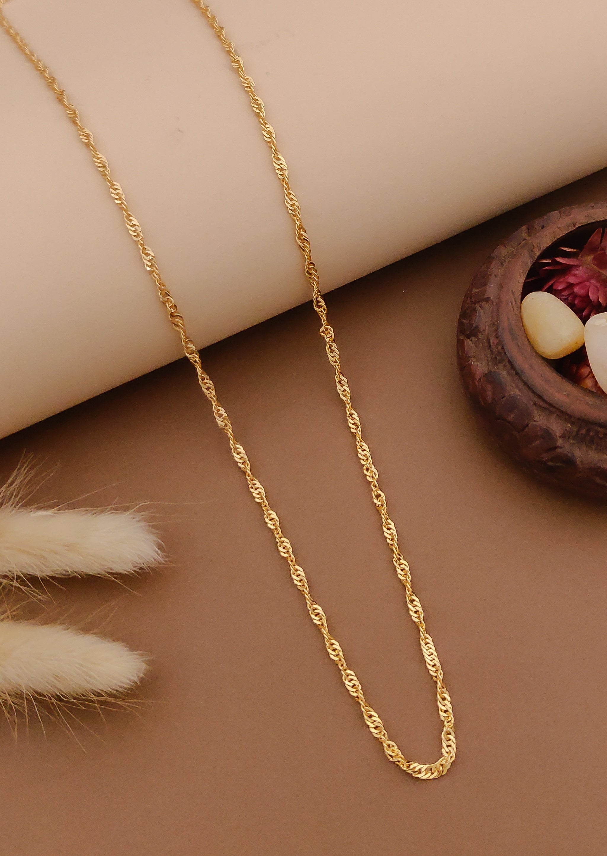 Beaded Flat Link Chain