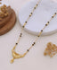 Anvaya Crystal Crescent Black Bead Mangalsutra