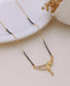 Avira Crystal Leaf Black Bead Mangalsutra