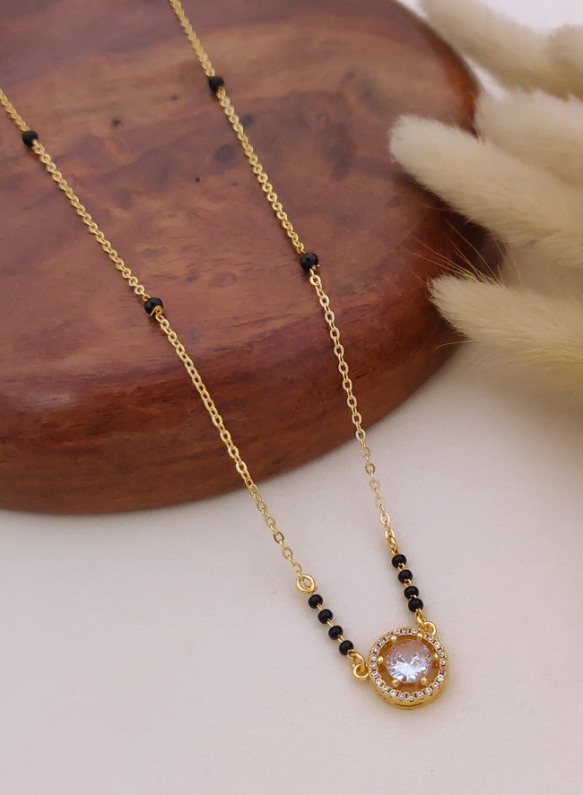 Navya Solitaire Black Bead Mangalsutra Hover Image