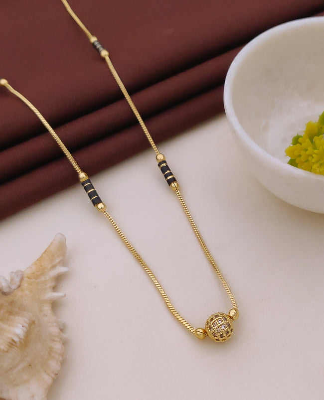 Vritika Crystal Orb Black Bead Mangalsutra Hover Image