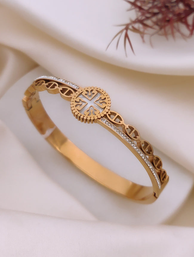 Geometric Medallion Statement Bracelet Hover Image