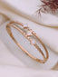 Ivory Clover Crystal Double-Band Bangle Bracelet