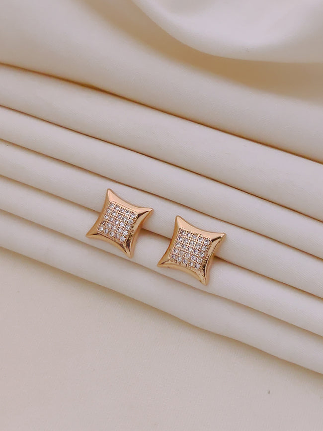 Aurelia Crystal Square Stud Earrings Hover Image