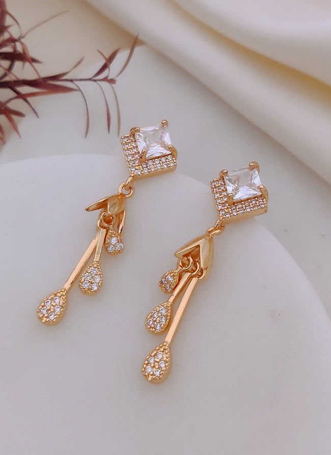 Regal Cascade Crystal Drop Earrings Hover Image