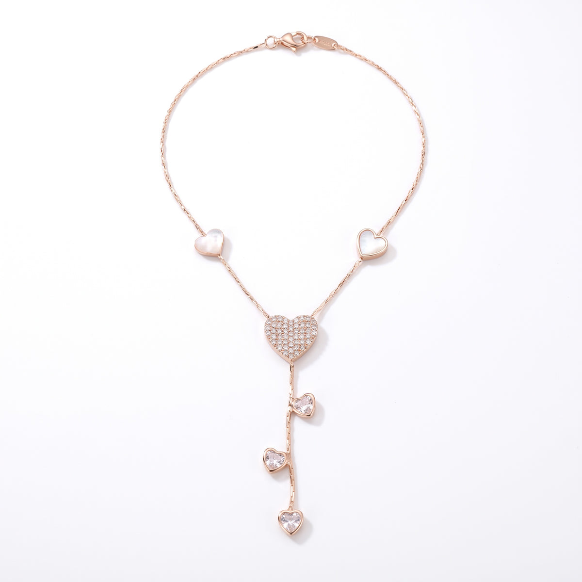 Amora Crystal Heart Drop Necklace