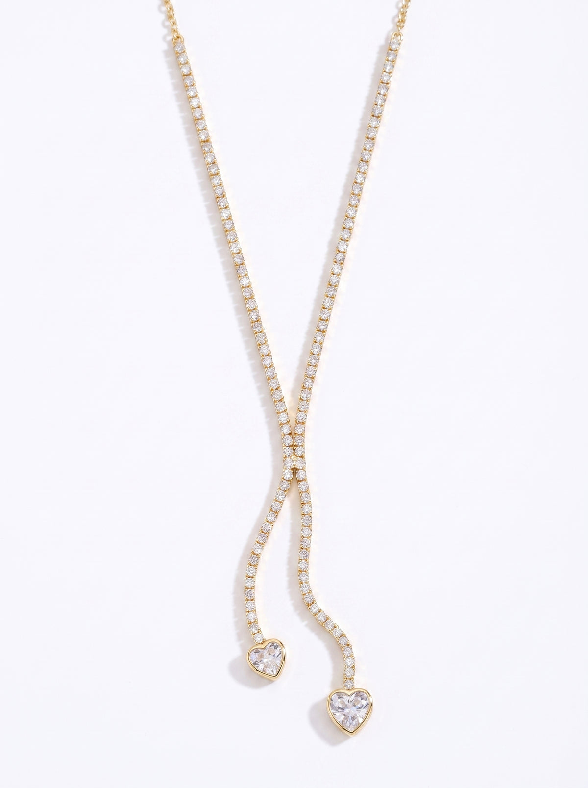 Aveline Crystal Heart Drop Necklace