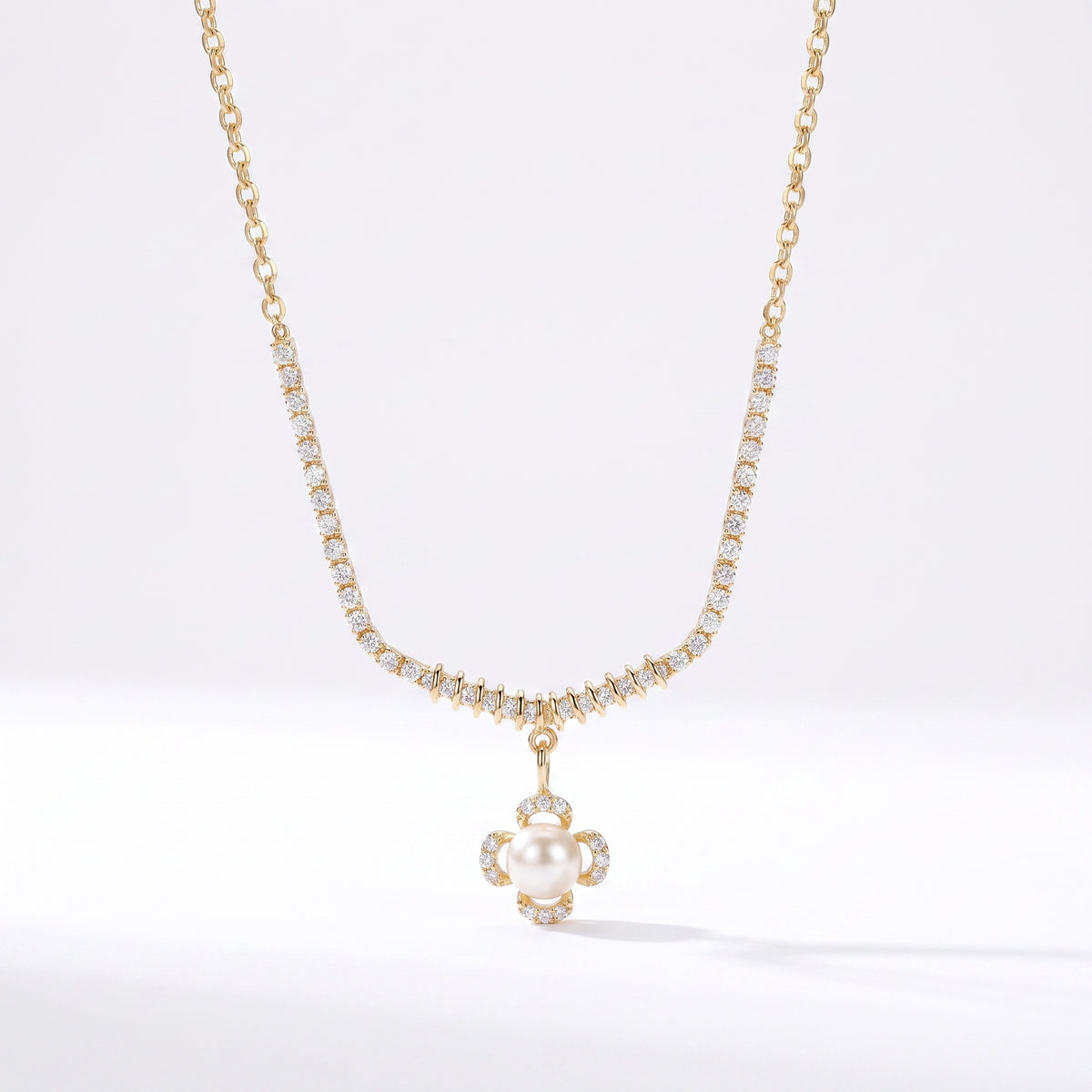 Aurelia Pearl & Crystal Drop Necklace