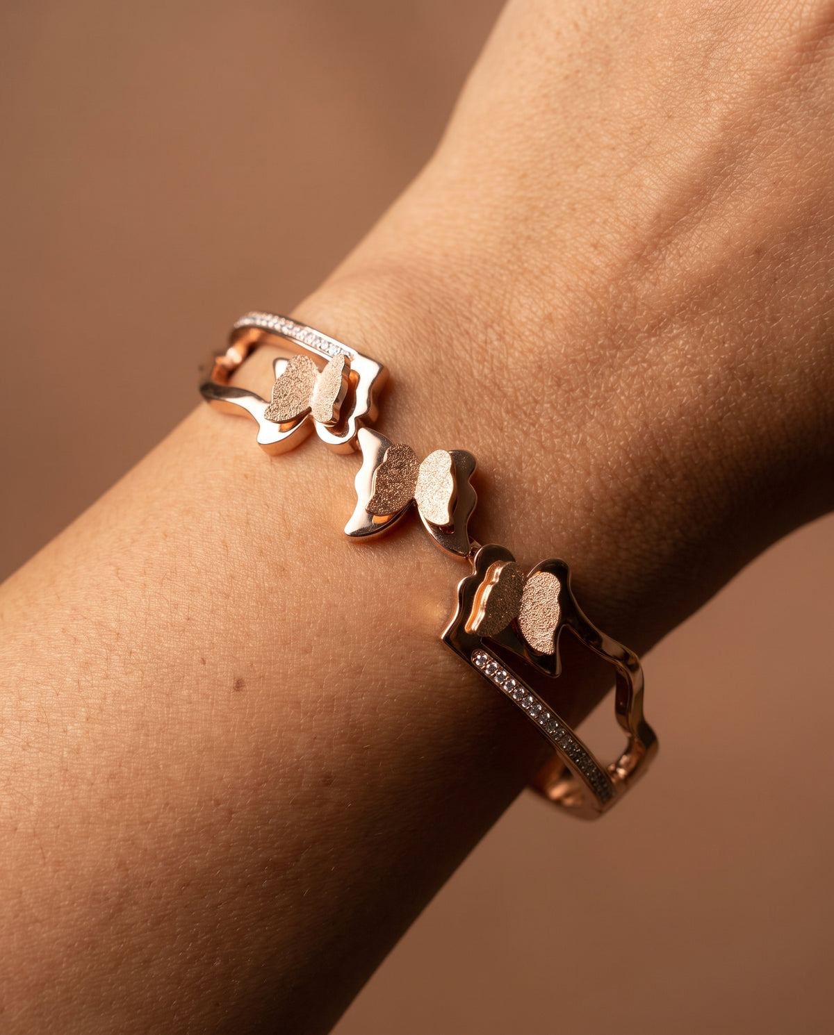 Aurelia Butterfly Gold-Tone Open Cuff Bracelet