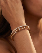 Elara Luxe Curve Gold-Tone Bracelet