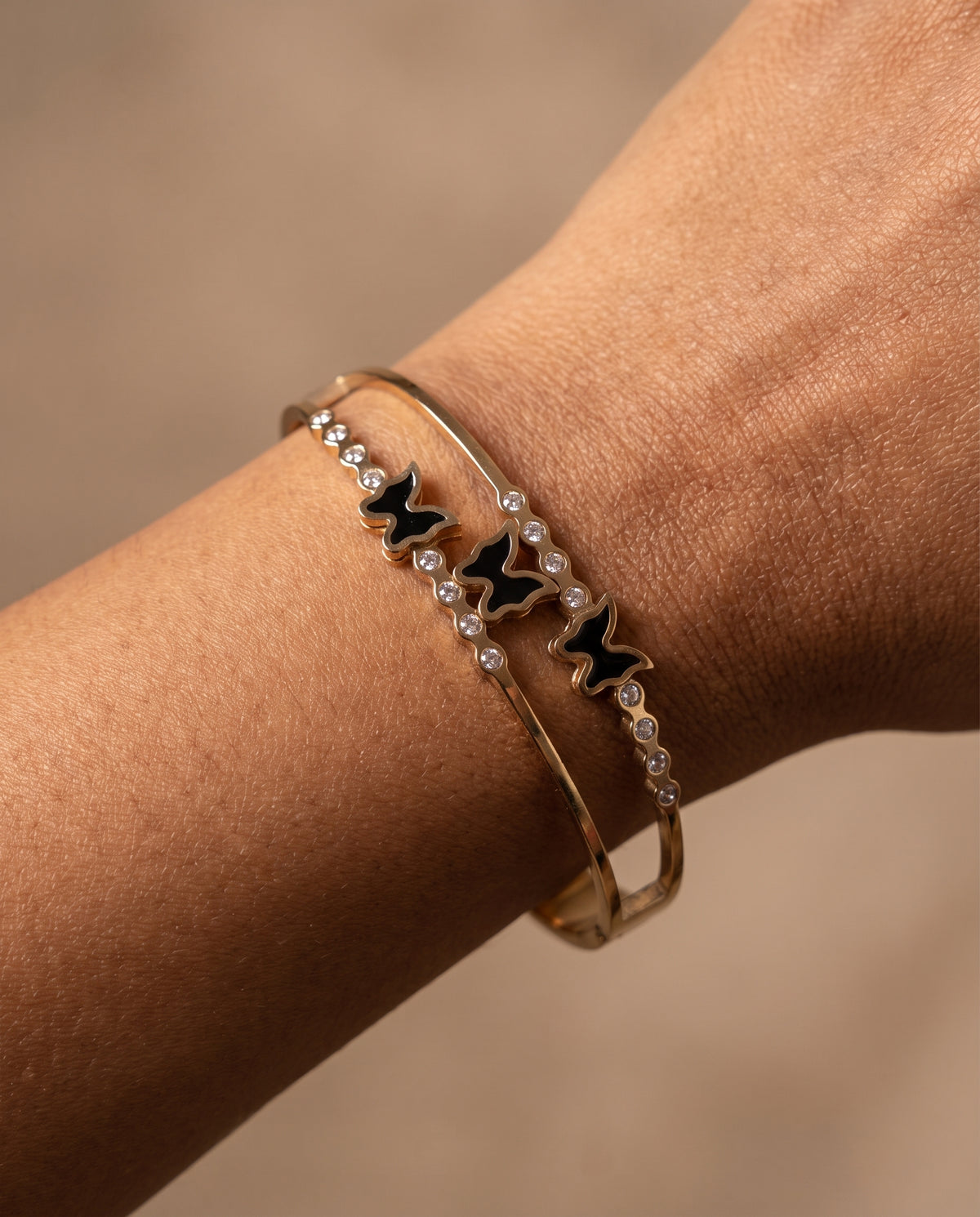 Serena Butterfly Trio Rose-Gold Tone Bracelet