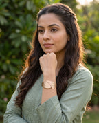 Sculpted Leaf Statement Bangle Bracelet