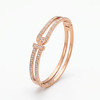 Crystal Embrace Double-Line Bangle Bracelet