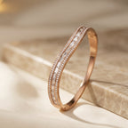 Crystal Baguette Statement Bangle Bracelet