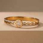 Geometric Medallion Statement Bracelet