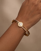 Geometric Medallion Statement Bracelet