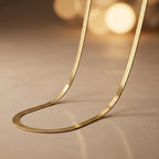Sleek Gold-Tone Herringbone Chain