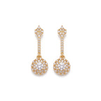 Radiant Halo Crystal Drop Earrings