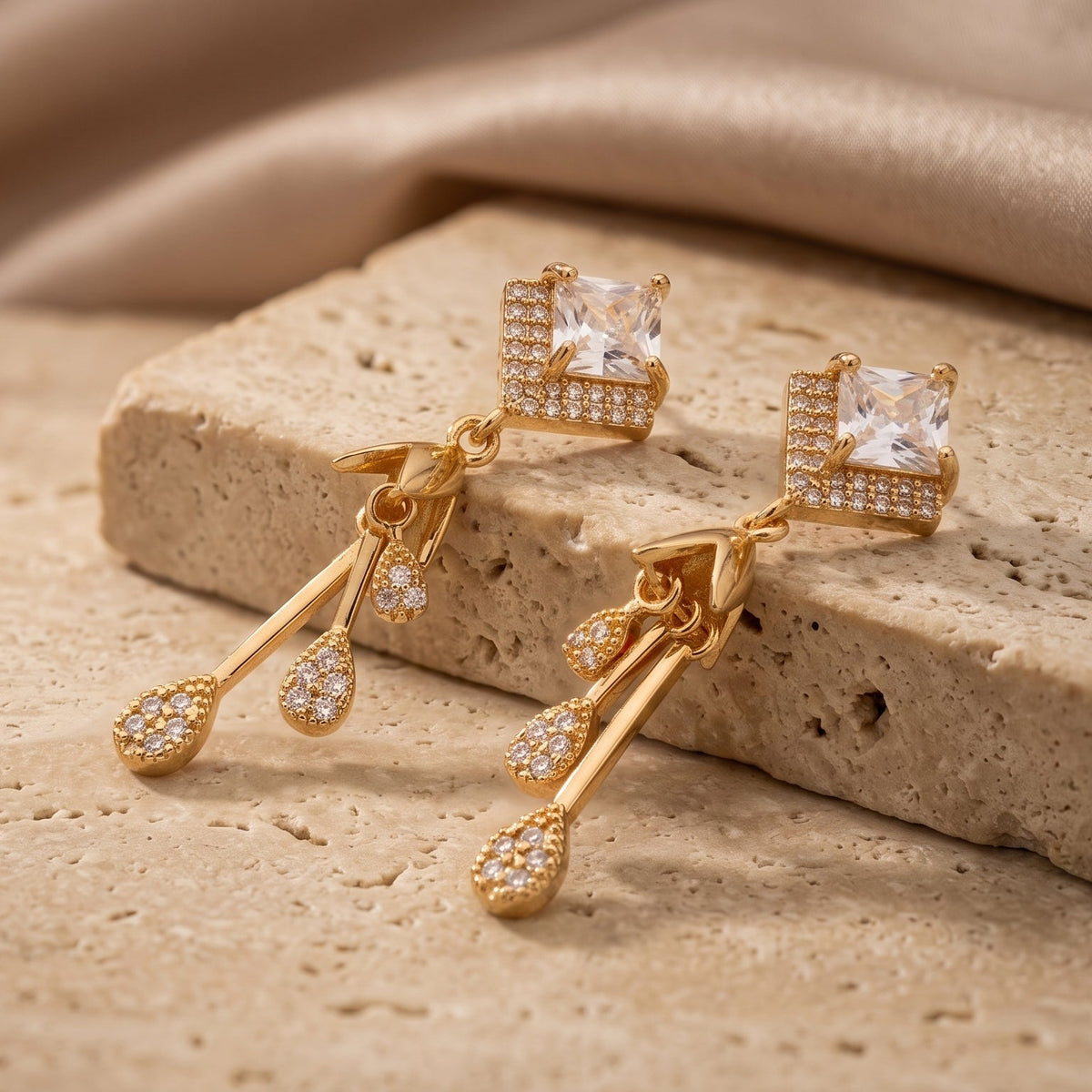 Regal Cascade Crystal Drop Earrings