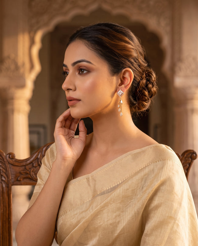 Regal Cascade Crystal Drop Earrings Main Image