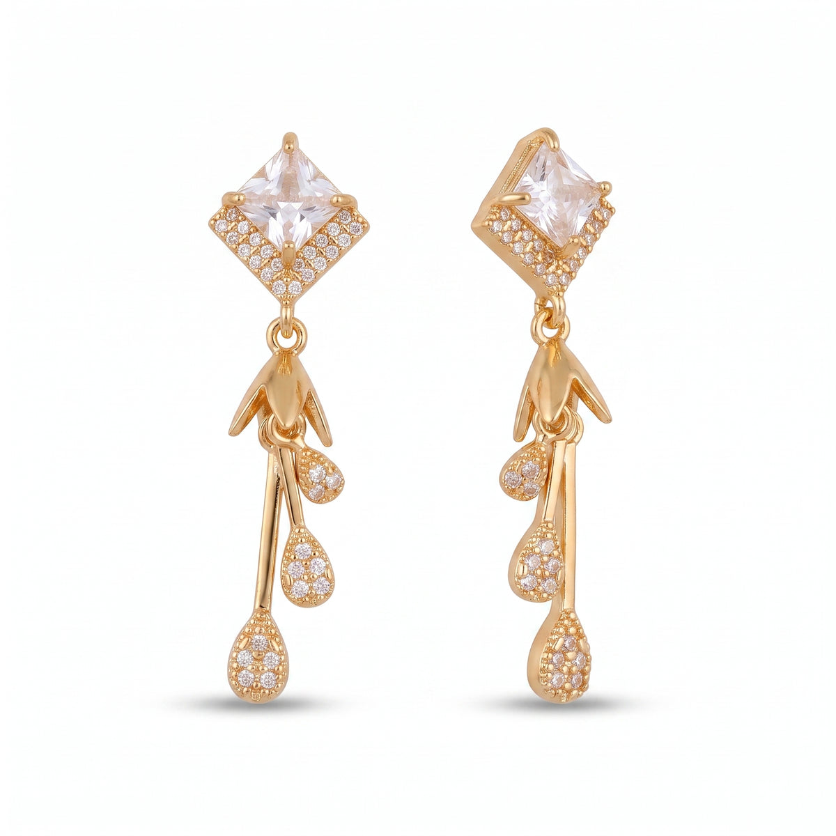 Regal Cascade Crystal Drop Earrings