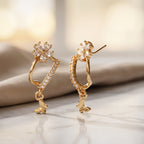 Fleur Butterfly Crystal Drop Earrings