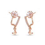 Fleur Butterfly Crystal Drop Earrings