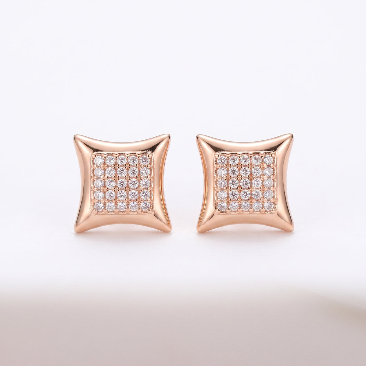 Aurelia Crystal Square Stud Earrings