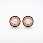 Amara Pearl & Crystal Halo Stud Earrings