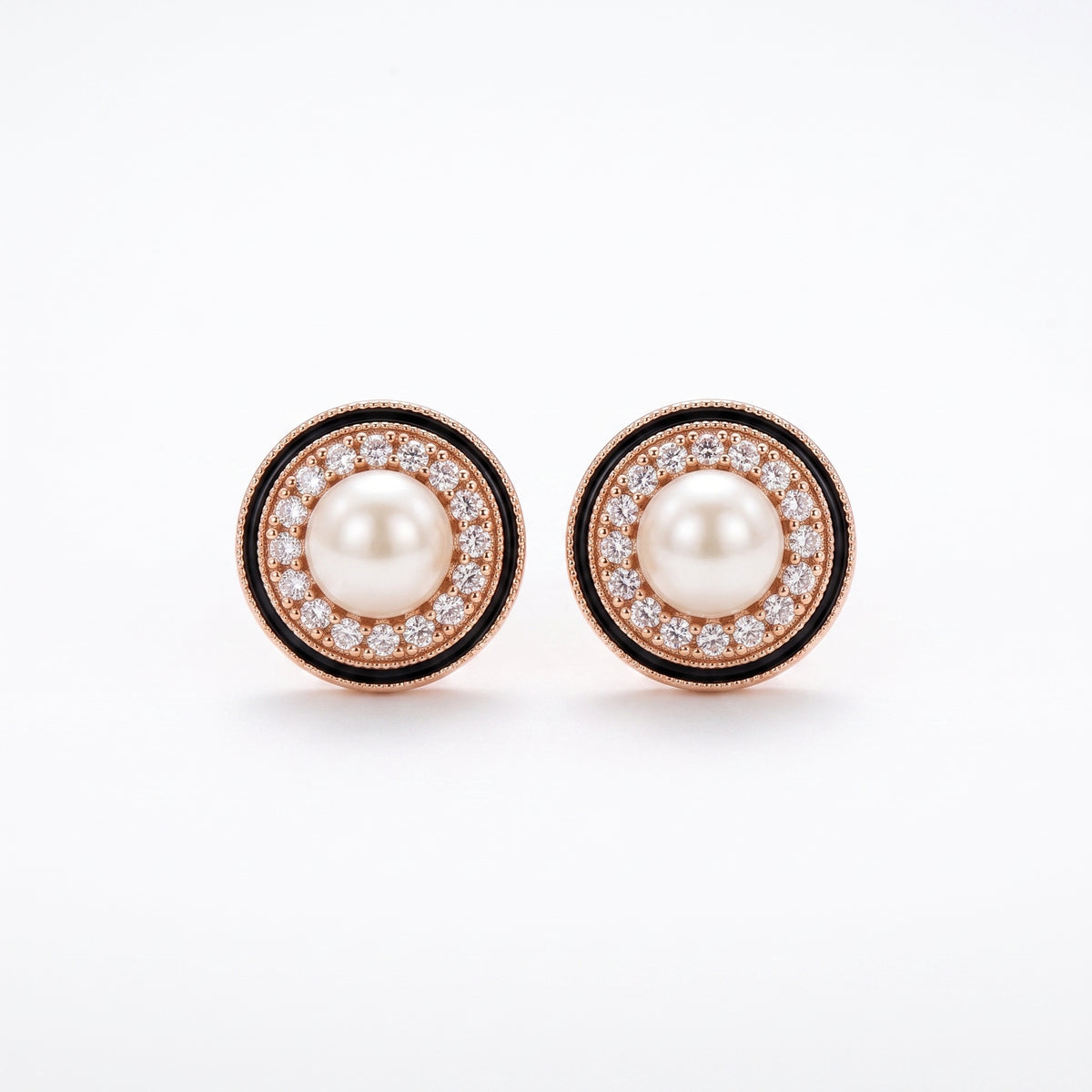 Amara Pearl & Crystal Halo Stud Earrings