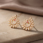 Mayura Crystal Peacock Stud Earrings