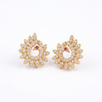 Mayura Crystal Peacock Stud Earrings