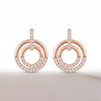 Celeste Double-Circle Crystal Drop Earrings
