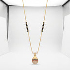 Mehira Multicolour Teardrop Black Bead Mangalsutra