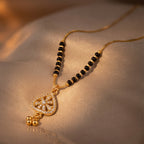 Aarini Crystal Heart Black Bead Mangalsutra