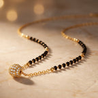 Avira Crystal Sphere Black Bead Mangalsutra