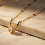 Navya Solitaire Black Bead Mangalsutra