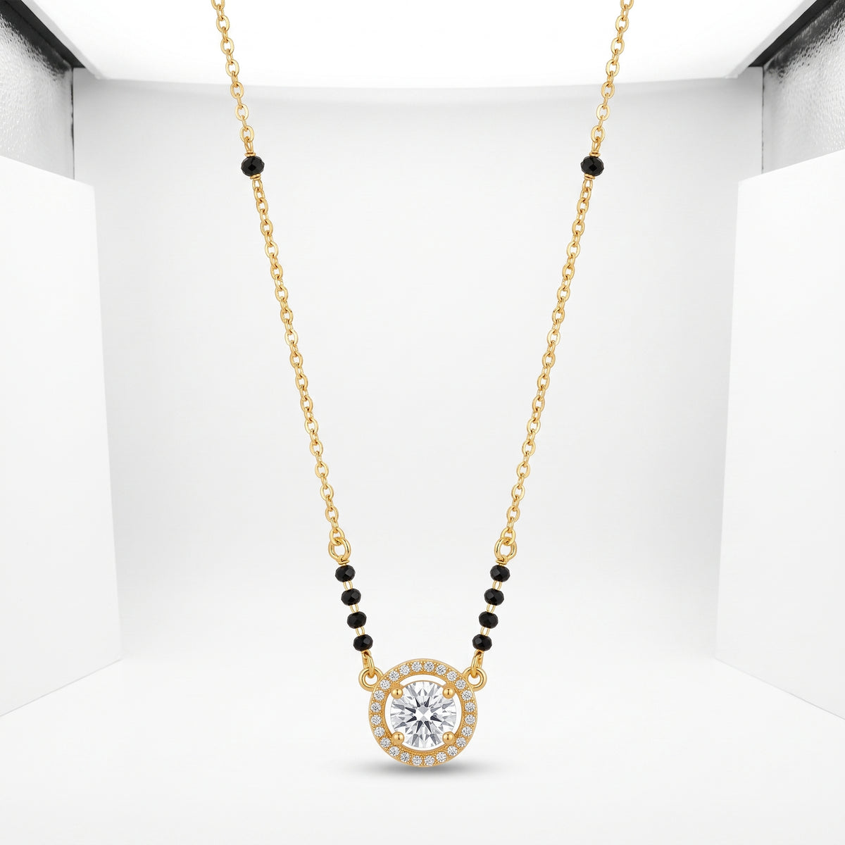 Navya Solitaire Black Bead Mangalsutra