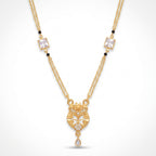 Vanya Floral Crystal Black Bead Mangalsutra