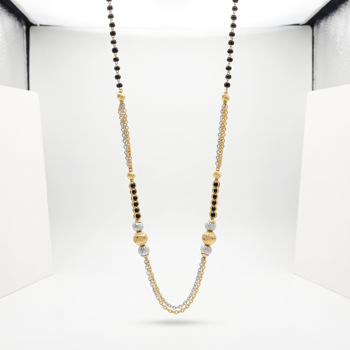 Tavisha Two-Tone Layered Black Bead Mangalsutra