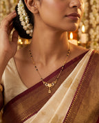 Hridaya Crystal Heart Black Bead Mangalsutra
